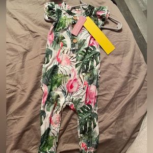 Bums & Roses Mother of the Flocking Year Romper NWT